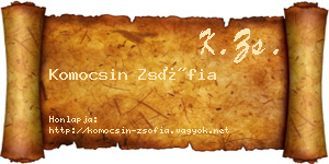 Komocsin Zsófia névjegykártya